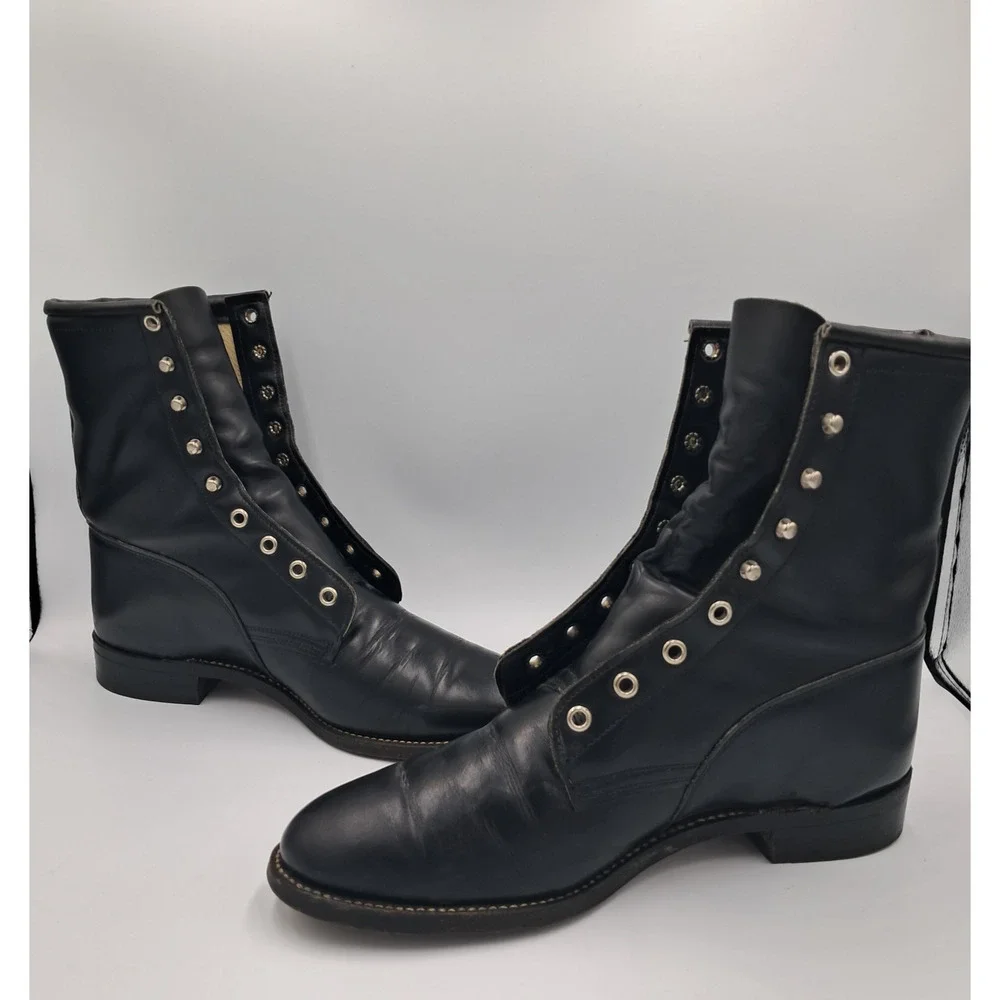 Size 8.5 - VTG J. Chisholm Packer Boots 93527 Lace-Up Men's Western USA